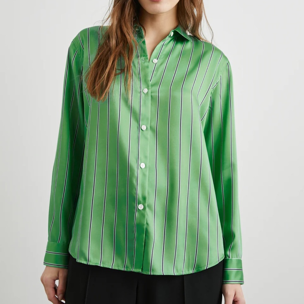 Green Striped Women's Top